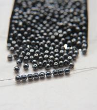 Czech Vintage Pearls 4mm Round in Jet Hematite 50/250/500 Pieces Jewelry making beads