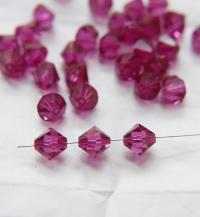 10MM Fuchsia (204) Vintage Swarovski Bicone Beads 12/36/72/144/288 Pieces Haute couture embellishments, premium beads, vintage