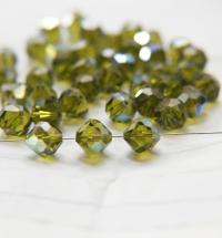 10mm Vintage Swarovski crystal beads, Olivine AB Vintage faceted article 5309, 2/6/12/36/72/144 Pieces Vintage findings