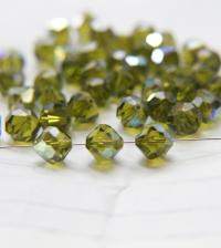 10mm Vintage Swarovski crystal beads, Olivine AB Vintage faceted article 5309, 2/6/12/36/72/144 Pieces Vintage findings