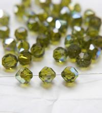 10mm Vintage Swarovski crystal beads, Olivine AB Vintage faceted article 5309, 2/6/12/36/72/144 Pieces Vintage findings
