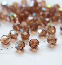 10mm Vintage Swarovski crystal beads, Light Smoked Topaz AB Vintage faceted article 5309, 2/6/12/36/72/144 Pieces Vintage findings