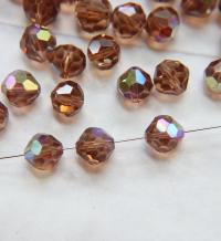 10mm Vintage Swarovski crystal beads, Light Smoked Topaz AB Vintage faceted article 5309, 2/6/12/36/72/144 Pieces Vintage findings