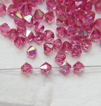 7mm Rose AB Bicone beads Cuts 12/36/72/144/288 Pieces (209) Premium Materials