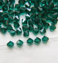 7mm Emerald  Bicone beads Cuts 12/36/72/144/288 Pieces (205) Premium Materials