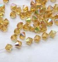 7mm Vintage Swarovski Light Topaz AB Bicone beads Cuts 12/36/72/144/288 Pieces (226) Premium Materials