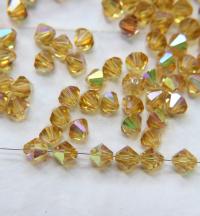 7mm Vintage Swarovski Light Topaz AB Bicone beads Cuts 12/36/72/144/288 Pieces (226) Premium Materials