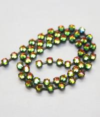 16ss Swarovski 2088 Chain Flat Back Crystal Vitrail Medium 4mm 0.5/1/2/5 Meters Vintage Black Settings Wedding Supplies|Jewelry Making