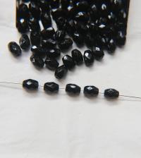 6x8 mm Jet Black Fire polished faceted Oval Glass beads 36/72/144/288 Pieces spacer beads, wholesale beads