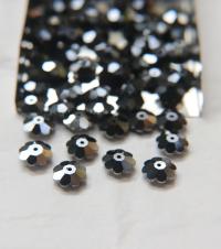 10mm Swarovski Margarita Jet Hematite Sew-on Stone (3700) Unfoiled 2/4/12 Pieces PREMIUM Materials