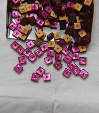 5mm Vintage Rose Square Hole through the center, used as Sewons foiled 24/72/144/432 Pieces