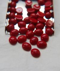 Swarovski 12x10 mm Vintage Opaque Red Coral Flat Back Oval Cabochon Cabs in Crystal foiled 36/72/144 Pieces