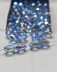 5200 Vintage 12x8 mm Swarovski crystal bead oval shape Light Sapphire Aurore Boreale 2/12/36 Pieces, fancy beads decorations, wedding