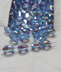 5200 Vintage 12x8 mm Swarovski crystal bead oval shape Light Sapphire Aurore Boreale 2/12/36 Pieces, fancy beads decorations, wedding