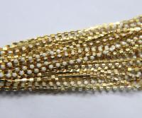 18pp Swarovski Vintage Chain in Chalk White (2.5mm) 0.5/1/2/5 Meters Brass Settings Wedding Bridal Supplies|Jewelry Making|Decoration