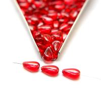 Czech beads 16x11 mm Siam Transparent Smooth Pear Vintage Glass beads 12/36/72/144/288 Pieces spacer beads, wholesale beads