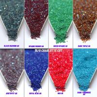15/0 Charlotte Cut Beads in Aurore Boreale native craft supplies vintage jewelry making ornaments embroidery
