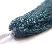 11/0 Hanks Charlotte Cut Beads Aqua Jet Lined 1/5/25/50/100 Hanks 2.0mm jewellery NATIVE rare glass beads, jewelry supply,