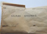 8X4mm vintage rose cut faceted flat back navette glass cabs, cabochons, West Germany