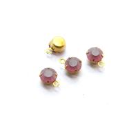 Swarovski 6mm Round setting drop one loop in Matt Rose Silver Shade 28ss 12/24/100/500 Pieces jewelry supply in Brass/Vintage Black vintage