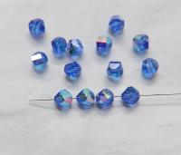 6mm Swarovski Sapphire Aurore Boreale Vintage Beads 5020 Faceted Helix Bead 6/12/36/72/144 Pieces Jewelry making beads