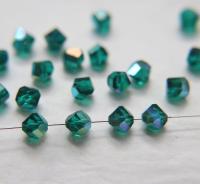 6mm Swarovski Emerald Aurore Boreale Vintage Beads 5020 Faceted Helix Bead 6/12/36/72/144 Pieces Jewelry making beads