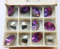 18x13 mm Vintage Swarovski Oval Crystal Heliotope V 2/6 Pieces gemstones opal, jewlery making, color zirconium
