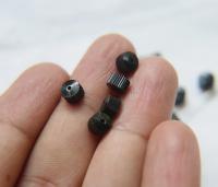 Vintage Jet Corrugate Rondelles of Swarovski Crystals 6x4mm 12/36/72/144 Pieces, vintage findings