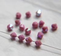 6mm Vintage Pink Opaque Aurore Boreale Swarovski Bicone 12/36/72/144/432/720 Pieces rainbow beads, jewelry making, couture