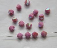 6mm Vintage Pink Opaque Aurore Boreale Swarovski Bicone 12/36/72/144/432/720 Pieces rainbow beads, jewelry making, couture