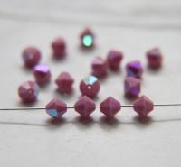 6mm Vintage Pink Opaque Aurore Boreale Swarovski Bicone 12/36/72/144/432/720 Pieces rainbow beads, jewelry making, couture