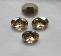 Vintage Swarovski 14x10 mm Crystal Golden Shadow Oval Shape 4128/4100 Premier Crystal Rhinestones gemstones, jewlery