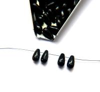 Jet 11X5 MM Czech Smooth Vintage Glass Drops 36/144/288 Pieces Faceted Glass Drops, Vintage Glass Beads, Glass Drops