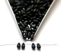 Jet 11X5 MM Czech Smooth Vintage Glass Drops 36/144/288 Pieces Faceted Glass Drops, Vintage Glass Beads, Glass Drops