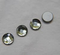 Swarovski Chessboard Circle Flat Back No Hotfix (2035) 10mm - Black Diamond/Aquamarine foiled 6/12/36/72/144 Pieces