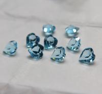 Swarovski Vintage Heart Rhinestones - 8x9 / 11X10.5 mm in Aquamarine unfoiled 12/24/48 Pieces fancy stones, jewelry making