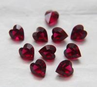 Swarovski Vintage Heart Rhinestones - 11X10.5 mm in Ruby unfoiled 12/24/48 Pieces fancy stones, jewelry making