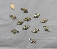 Faceted 10x6 mm Metal Brass 2 holes charms 50/100/250/500 Pieces, Faceted Brass beads, , Bracelets charms, brass findings