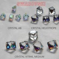 6MM Vintage Swarovski crystal stones in cut corner cube fancy stone 4841 Austrian lead crystal rhinestones