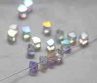 Swarovski 5600 6mm Offset Cube Beads Crystal AB 2/6/12/36 Pieces wedding decorations, jewelry supplies, craft supply