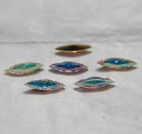 15x4mm Swarovski Crystal Aurore Boreale Marquise, New Vintage Pointy Back Navette 4200 crystals, gold foil 6/24 Pieces Jewery making stones