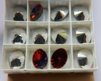 18x13 mm Vintage Swarovski Oval Crystal Volcano V Bed 2/6 Pieces gemstones opal, jewlery making, color zirconium