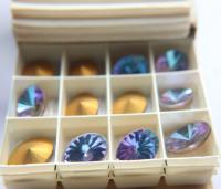 18x13 mm Vintage Swarovski Oval Vitrail Light V 2/6 Pieces gemstones opal, jewlery making, color zirconium