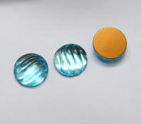 Swarovski 18 mm Vintage Aquamarine Foiled Flat Back Round Cabochon 2/6 Pieces