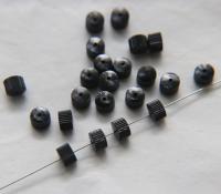 Vintage Jet Corrugate Rondelles of Swarovski Crystals 6x4mm 12/36/72/144 Pieces, vintage findings