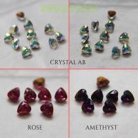 Swarovski Vintage Heart Rhinestones - 6.5x6mm in Crystal AB/Amethyst/Rose 12/24/48 Pieces fancy stones, jewelry making, craft supply