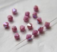 6mm Vintage Pink Opaque Aurore Boreale Swarovski Bicone 12/36/72/144/432/720 Pieces rainbow beads, jewelry making, couture