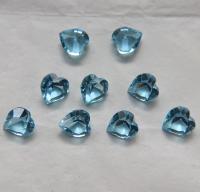 Swarovski Vintage Heart Rhinestones - 8x9 / 11X10.5 mm in Aquamarine unfoiled 12/24/48 Pieces fancy stones, jewelry making