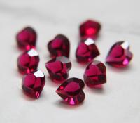 Swarovski Vintage Heart Rhinestones - 11X10.5 mm in Ruby unfoiled 12/24/48 Pieces fancy stones, jewelry making