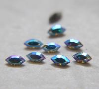 6X3 mm Czech fancy Navette fancy Crystal Aurore Boreale foiled 36/72/144/288 Pieces Jewery making stones gemstones, fancy opal stones